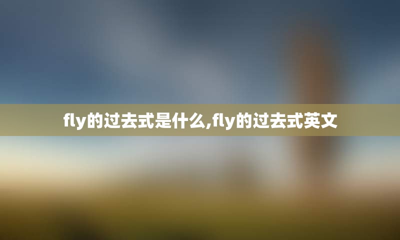 fly的过去式是什么,fly的过去式英文