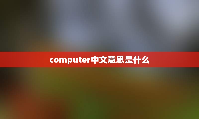 computer中文意思是什么