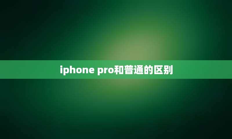 iphone pro和普通的区别