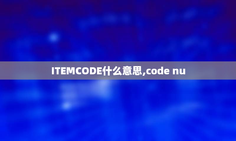 ITEMCODE什么意思,code nu