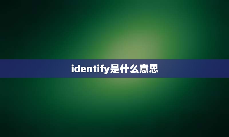 identify是什么意思