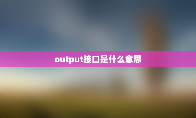 output接口是什么意思