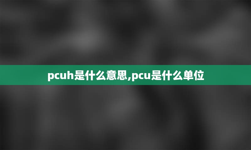 pcuh是什么意思,pcu是什么单位