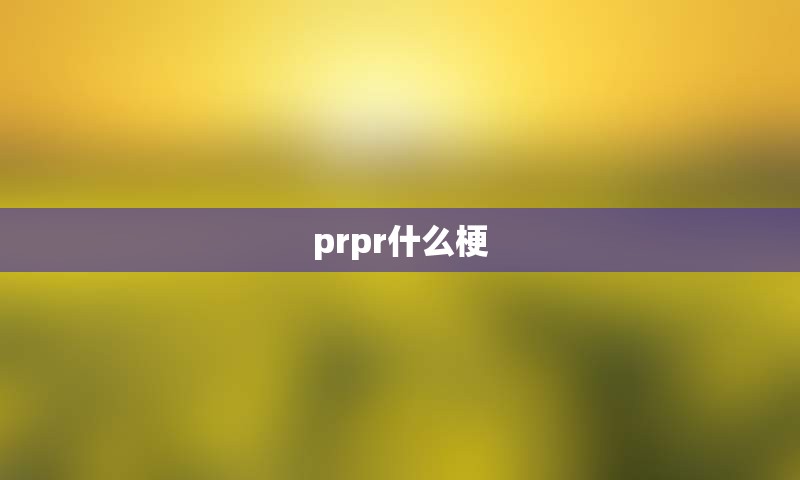 prpr什么梗