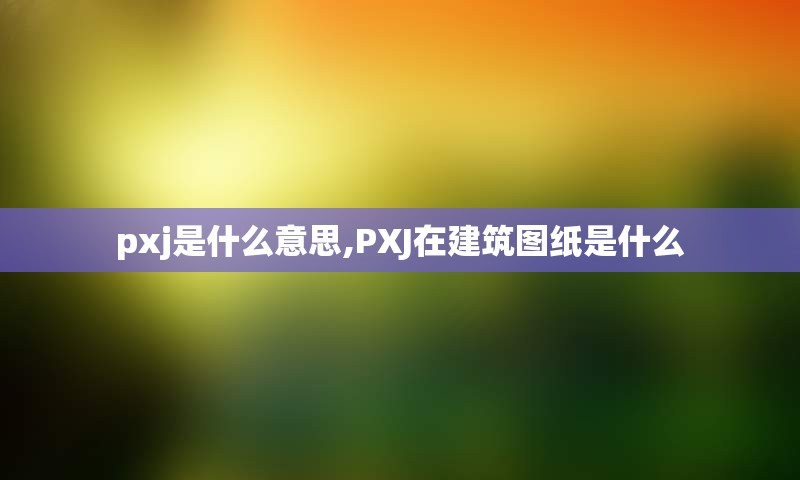 pxj是什么意思,PXJ在建筑图纸是什么