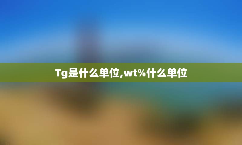 Tg是什么单位,wt%什么单位