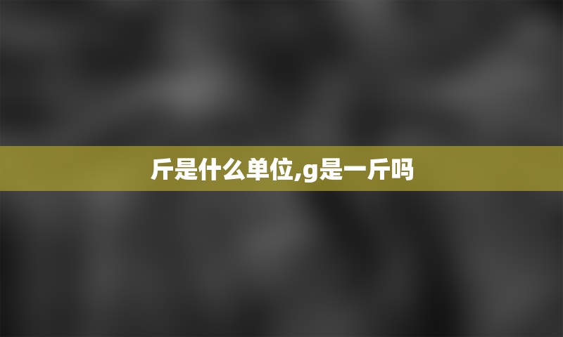 斤是什么单位,g是一斤吗