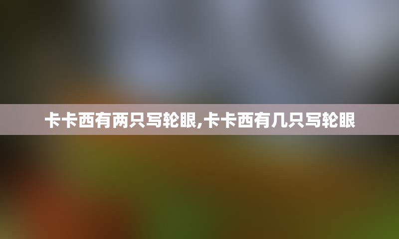 卡卡西有两只写轮眼,卡卡西有几只写轮眼