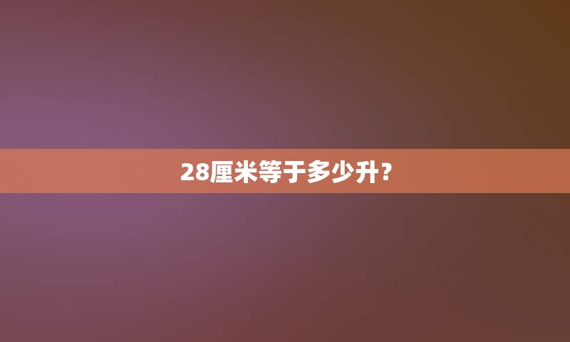 28厘米等于多少升？