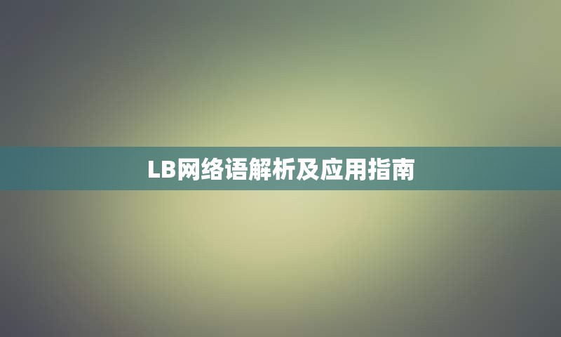 LB网络语解析及应用指南