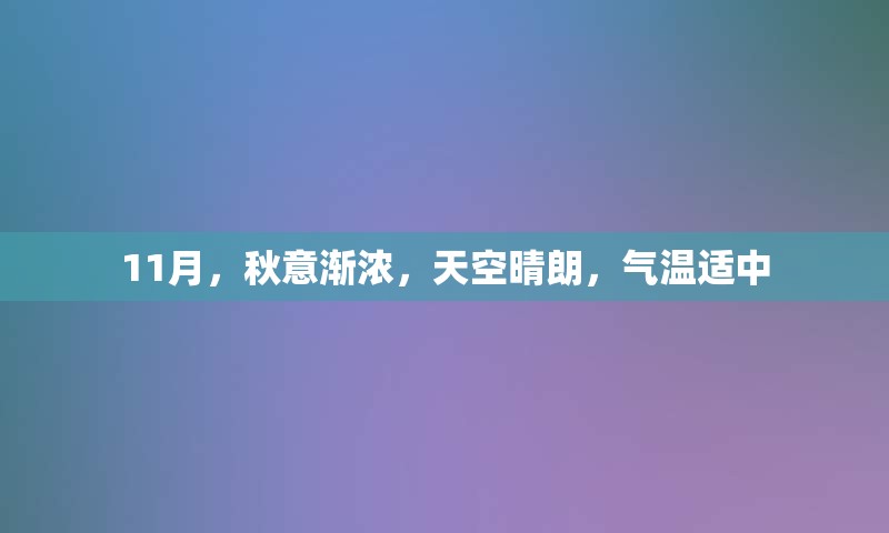 11月，秋意渐浓，天空晴朗，气温适中