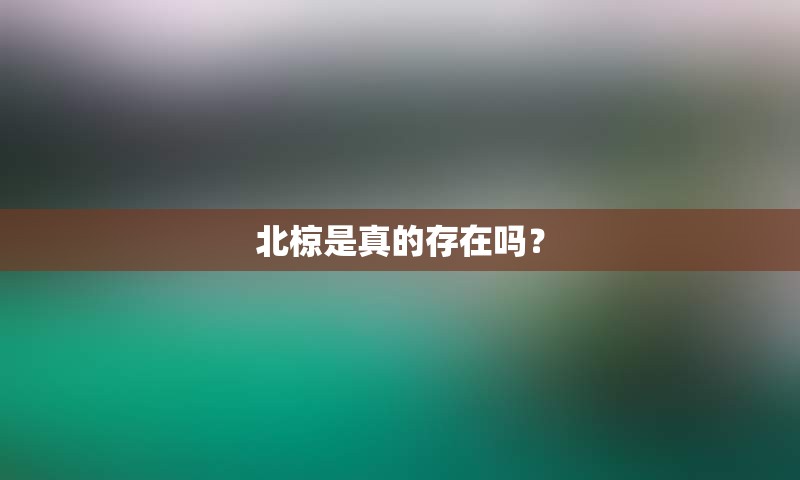 北椋是真的存在吗？