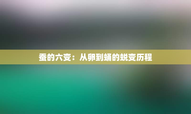 蚕的六变：从卵到蛹的蜕变历程