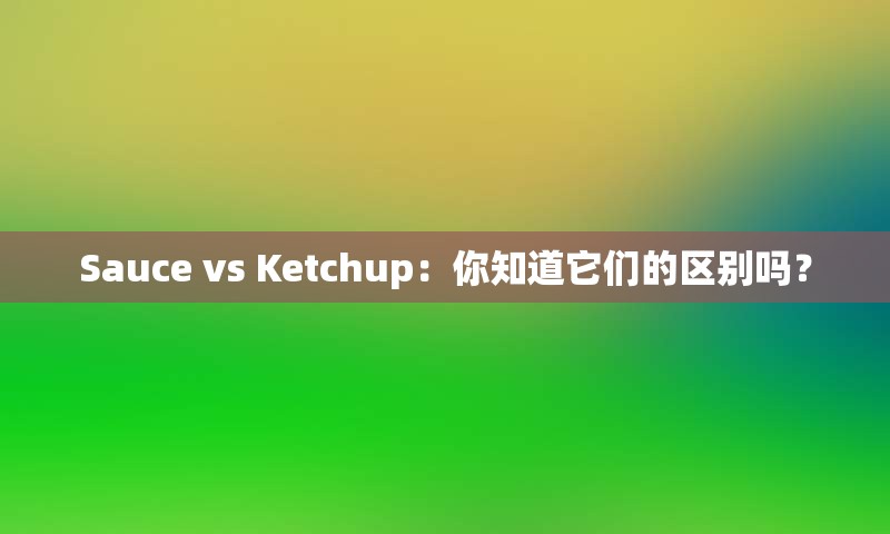 Sauce vs Ketchup：你知道它们的区别吗？