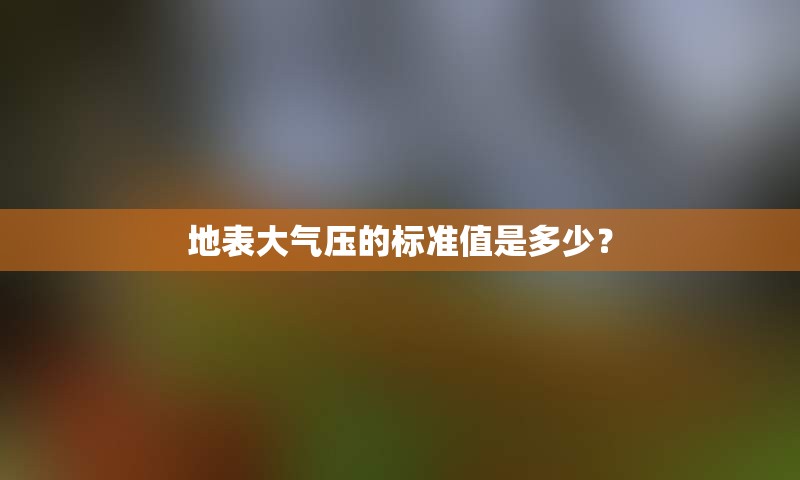 地表大气压的标准值是多少？