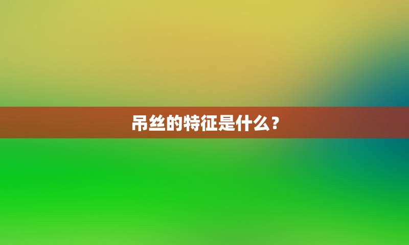 吊丝的特征是什么？