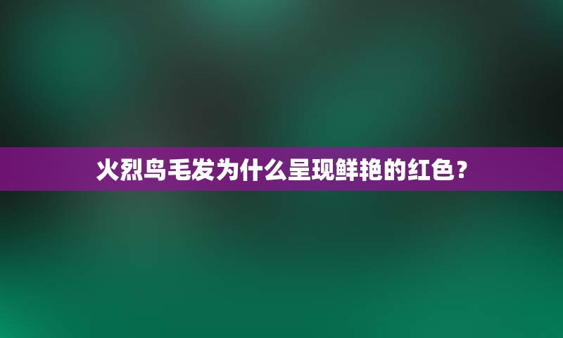 火烈鸟毛发为什么呈现鲜艳的红色？