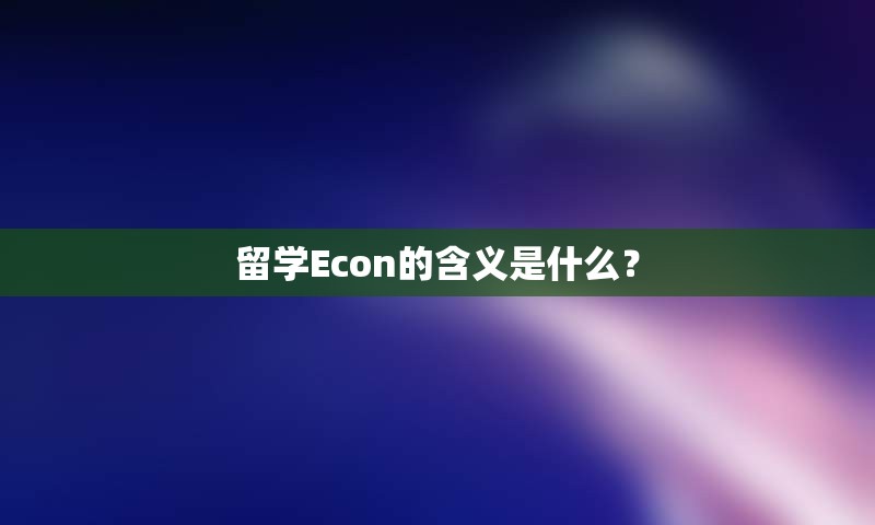 留学Econ的含义是什么？