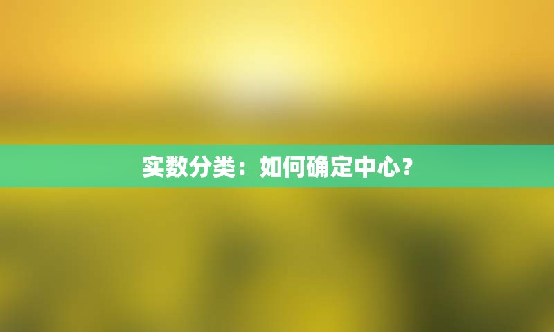 实数分类：如何确定中心？