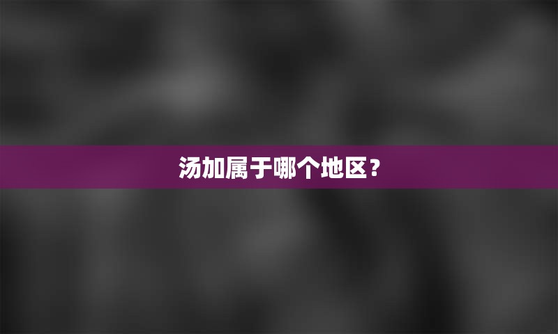 汤加属于哪个地区？