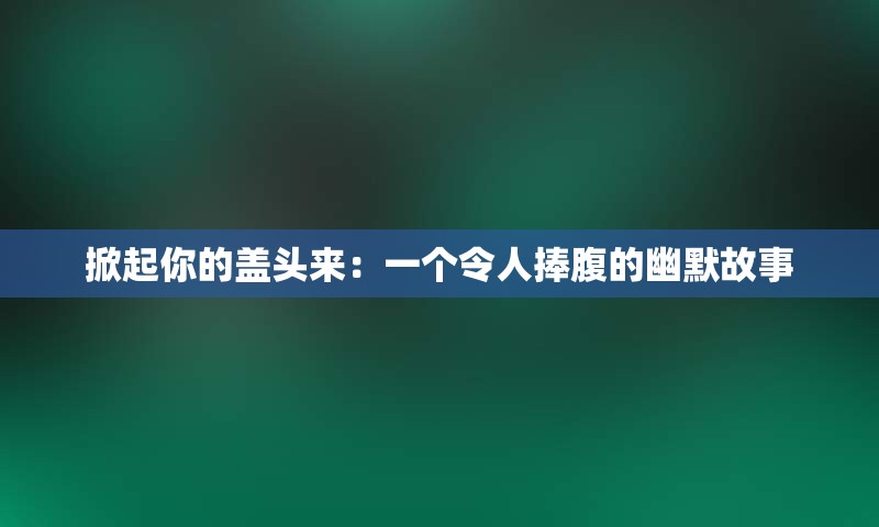 掀起你的盖头来：一个令人捧腹的幽默故事