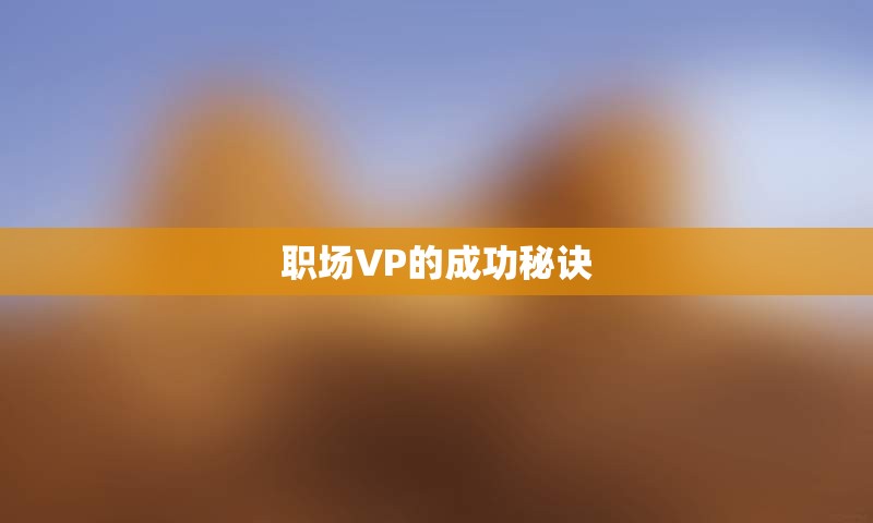 职场VP的成功秘诀